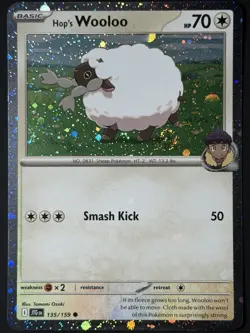 Pokemon Hop's Wooloo FART SWIRL 💫 Cosmos Holo 135/159 Pokemon TCG - Image 3