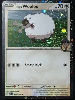 Pokemon Hop's Wooloo FART SWIRL 💫 Cosmos Holo 135/159 Pokemon TCG - Image 4