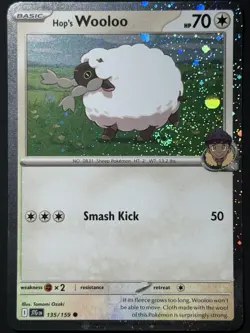 Pokemon Hop's Wooloo FART SWIRL 💫 Cosmos Holo 135/159 Pokemon TCG - Image 5