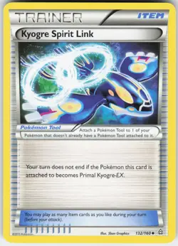 Kyogre Spirit Link 132/160 Uncommon Primal Clash Pokemon Lightly Played - Image 1