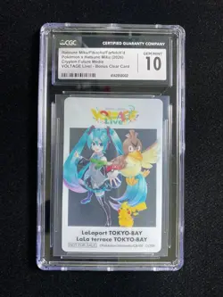 2026 Pokemon X Hatsune Miku Voltage Live Bonus Clear Pikachu CGC 10 IO35 - Image 1