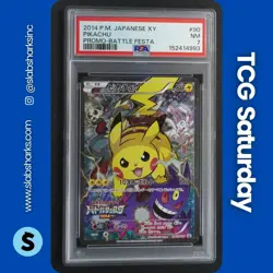 2014 POKEMON JP XY PROMO BATTLE FESTA #090 PIKACHU PSA 7 - Image 1