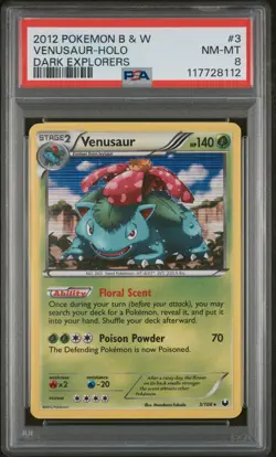 2012 POKEMON B&W DARK EXPLORERS #3 VENUSAUR-HOLO PSA 8 - Image 1