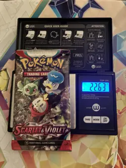 VERY HEAVY 22.63g Scarlet And Violet Base Pokemon TCG Booster Pack - Image 1