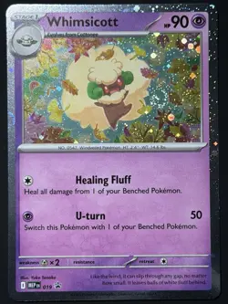 Whimsicott MEP 019 - SINGLE SWIRL 🌀 COSMOS HOLO BLACK STAR PROMO POKEMON TCG - Image 2