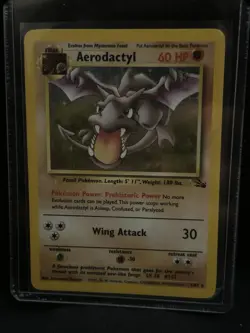 1999 Pokemon Fossil Aerodactyl 1/62 Holo Rare Unlimited - Prehistoric Power - Image 1