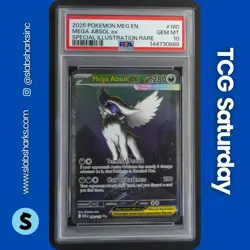 2025 POKEMON MEGA EVOLUTION #180/132 ABSOL EX SPECIAL ILLUSTRATION RARE PSA 10 - Image 1