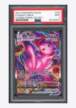 Pokemon PSA 9 Mew VMAX Secret Rare 2021 269/264 Fusion Strike English - Image 1