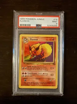 Pokemon 1999 Jungle Unlimited Flareon 19/64 PSA 9 MINT - Image 1