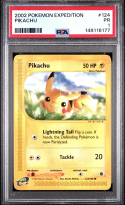 2002 POKEMON EXPEDITION #124 PIKACHU PSA 1 - Image 1