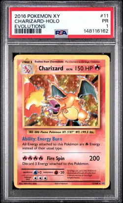 2016 POKEMON XY EVOLUTIONS #11 CHARIZARD-HOLO PSA 1 - Image 1