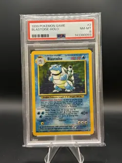 1999 pokemon TCG Blastoise Holo PSA 8 Near Mint #2 Unlimited Base Set RARE - Image 1