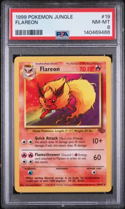 Flareon Pokemon Jungle 19/64 PSA 8 - Image 1