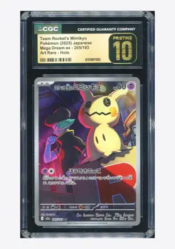 Pokemon CGC 10 PRISTINE Team Rocket's Mimikyu AR 2025 205/193 M2a Japanese - Image 1