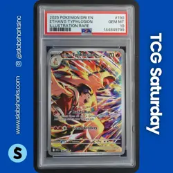 2025 POKEMON DESTINED RIVALS #190/182 ETHANS TYPHLOSION ILLUSTRATION RARE PSA 10 - Image 1