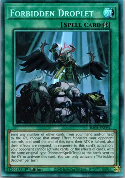 Yugioh Forbidden Droplet RA01-EN064 1st Edition Ultimate Rare NM - Image 1