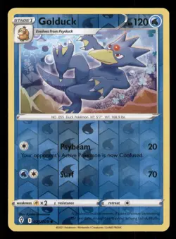 Golduck SWSH07: Evolving Skies #025/203 Uncommon Reverse Holo Pokemon LP - Image 1