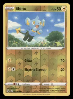 Shinx SWSH08: Fusion Strike #091/264 Common Reverse Holo Pokemon LP - Image 1