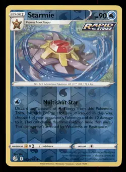Starmie SWSH08: Fusion Strike #053/264 Rare Reverse Holo Pokemon LP - Image 1
