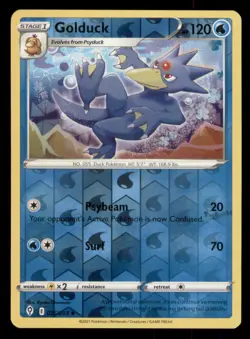 Golduck SWSH07: Evolving Skies #025/203 Uncommon Reverse Holo Pokemon LP - Image 1
