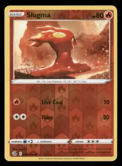 Slugma SWSH08: Fusion Strike #034/264 Common Reverse Holo Pokemon LP - Image 1