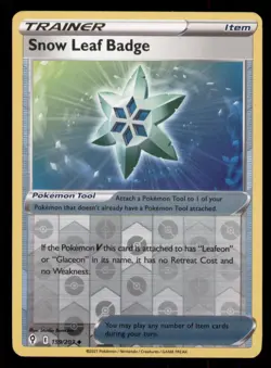 Snow Leaf Badge SWSH07: Evolving Skies #159/203 Uncommon Reverse Holo Pokemon LP - Image 1