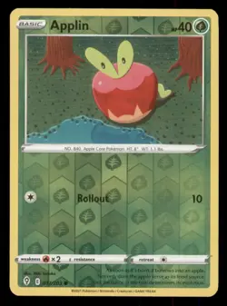 Applin SWSH07: Evolving Skies #017/203 Common Reverse Holo Pokemon LP - Image 1
