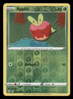Applin SWSH07: Evolving Skies #017/203 Common Reverse Holo Pokemon LP - Image 1