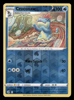 Croconaw SWSH08: Fusion Strike #056/264 Uncommon Reverse Holo Pokemon LP - Image 1