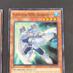 Yugioh - 3x Elemental Hero Bubbleman - DP1-EN009 - Light Play LP - 1st/Unl, 2005 - Image 5