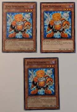 Yugioh TCG - 3x Junk Synchron 2x 5DS1-EN011 + SDSE-EN004 - NM/LP - 1st Edition - Image 1