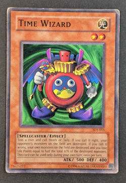 Yugioh TCG - 1x Time Wizard - SDJ-015 - LP/MP - Unlimited - Vintage Common 2003 - Image 1