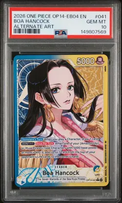 PSA 10 2026 ONE PIECE OP14-EB04 THE AZURE SEA'S SEVEN 041 BOA HANCOCK ALT ART - Image 1