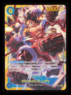 Monkey.D.Luffy OP11-118 ONE PIECE Tcg Secret Rare NO FOIL NM Blue - Image 1
