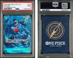 2025 ONE PIECE JAPANESE OP14-THE AZURE SEA'S SEVEN #042 ARLONG ALT ART PSA9 - Image 3