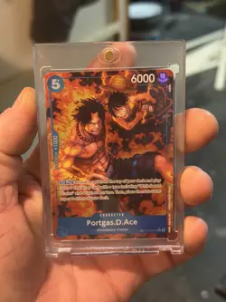 One Piece Portgas D Ace OP08-052 Treasure Rare Alt Art Luffy - Image 1