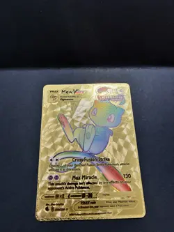 Gold Foil Mew VMAX Rainbow Fan Art Card - Image 1