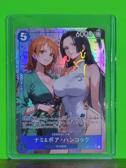 NAMI x BOA HANCOCK Waifu Goddess Prismatic Refractor Manga Card CUSTOM MADE - Image 1