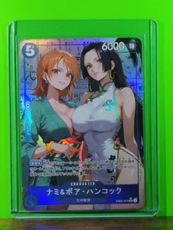 NAMI x BOA HANCOCK Waifu Goddess Prismatic Refractor Manga Card CUSTOM MADE - Image 2