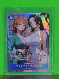 NAMI x BOA HANCOCK Waifu Goddess Prismatic Refractor Manga Card CUSTOM MADE - Image 3