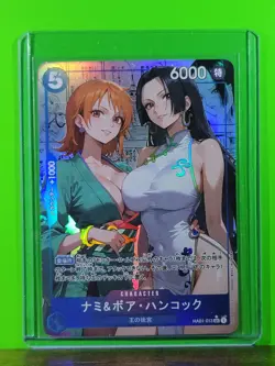 NAMI x BOA HANCOCK Waifu Goddess Prismatic Refractor Manga Card CUSTOM MADE - Image 4