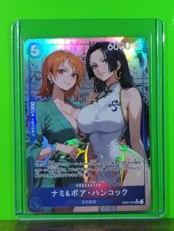 NAMI x BOA HANCOCK Waifu Goddess Prismatic Refractor Manga Card CUSTOM MADE - Image 5
