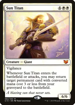 Sun Titan Commander 2015 NM White Mythic Rare MAGIC GATHERING CARD ABUGames - Image 1