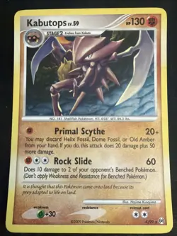 Pokemon TCG Kabutops Holo Rare Card Platinum Arceus 4/99 NM - Image 1