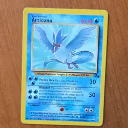 Pokemon Articuno Fossil 17/62 Regular Rare Unlimited Basic Card HP 70 - Image 1