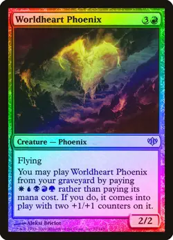 Worldheart Phoenix FOIL Conflux NM Red Rare MAGIC THE GATHERING CARD ABUGames - Image 1