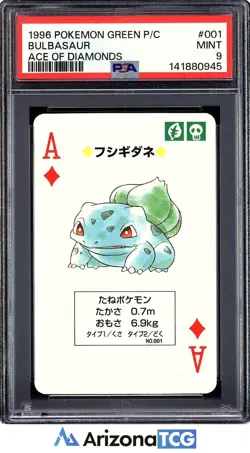 Pokemon 1996 Bulbasaur Ace Of Diamonds 001 Green Playing Card Japanese PSA 9 - Image 1