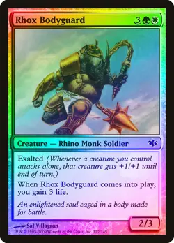 Rhox Bodyguard FOIL Conflux NM White Green Common MAGIC MTG CARD ABUGames - Image 1