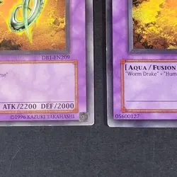 Yugioh TCG - 2x Humanoid Worm Drake - LON-005 + DB1-EN209 - NM/LP Unlimited 2003 - Image 3