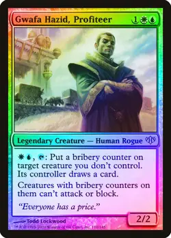 Gwafa Hazid, Profiteer FOIL Conflux NM White Blue Rare MAGIC MTG CARD ABUGames - Image 1